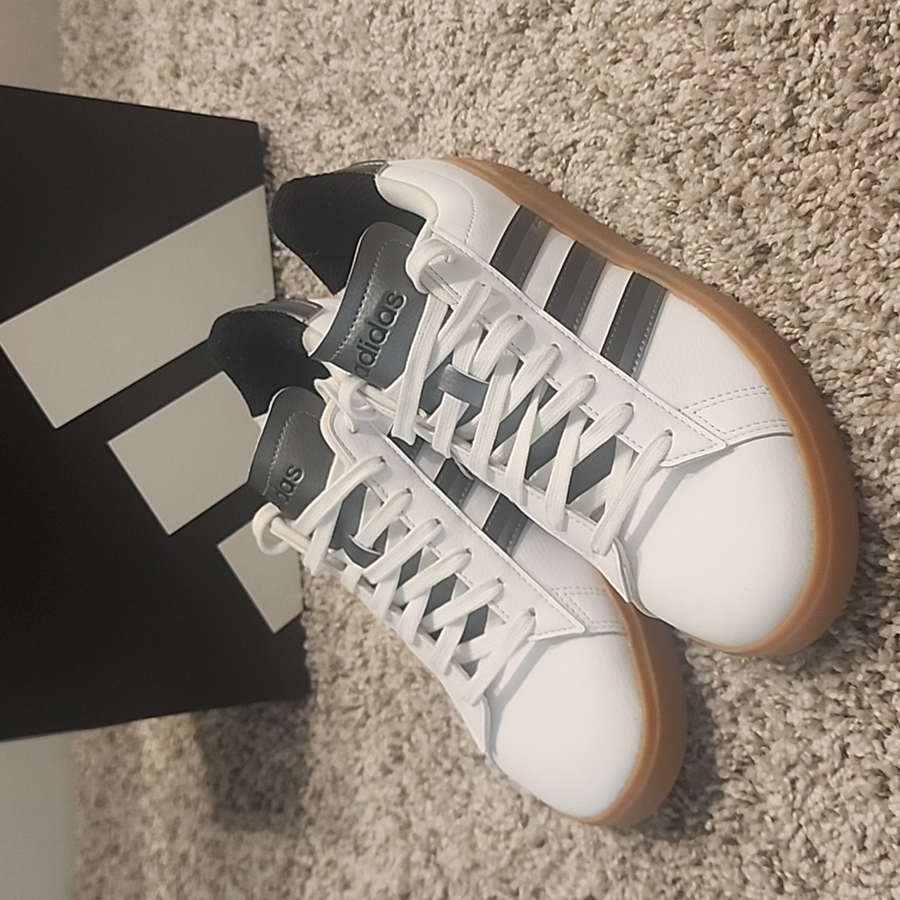 Adidas VL Court 3.0 White & Black Sneakers w/ Gum Sole